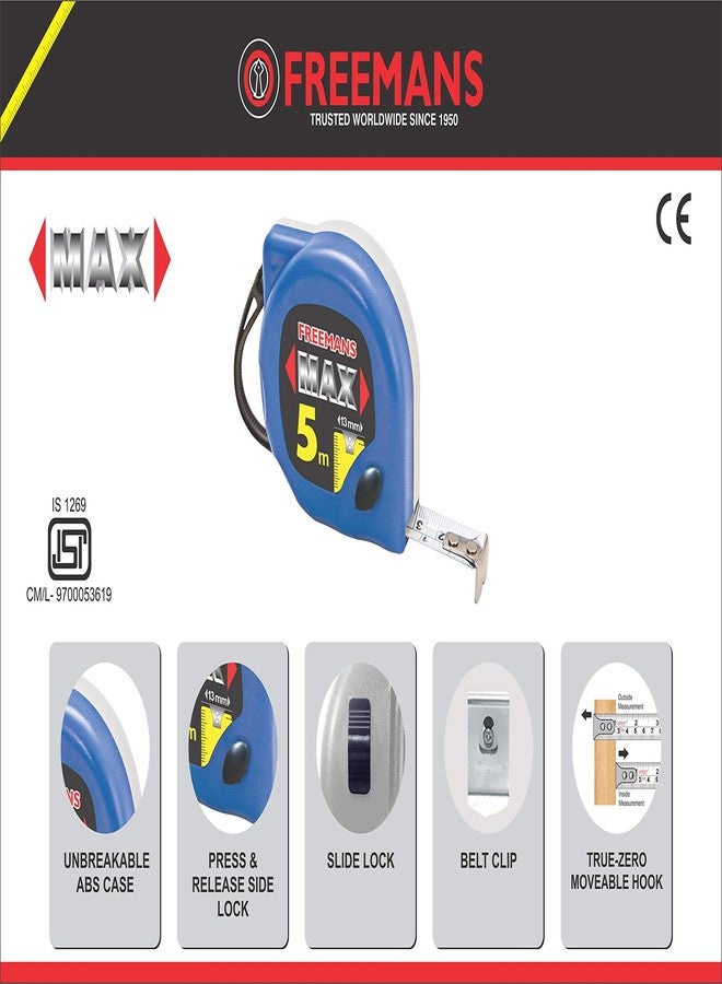FREEMANS Max 3m:16mm Measuring Tape + Max 5m:19mm Measuring Tape - Image 2
